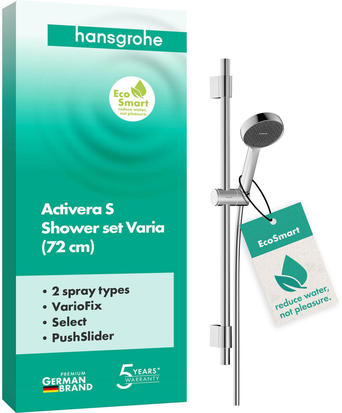 HANSGROHE Activera Select S 95 Brauseset 2jet EcoSmart mit Brausestange Typ 72 Chrom