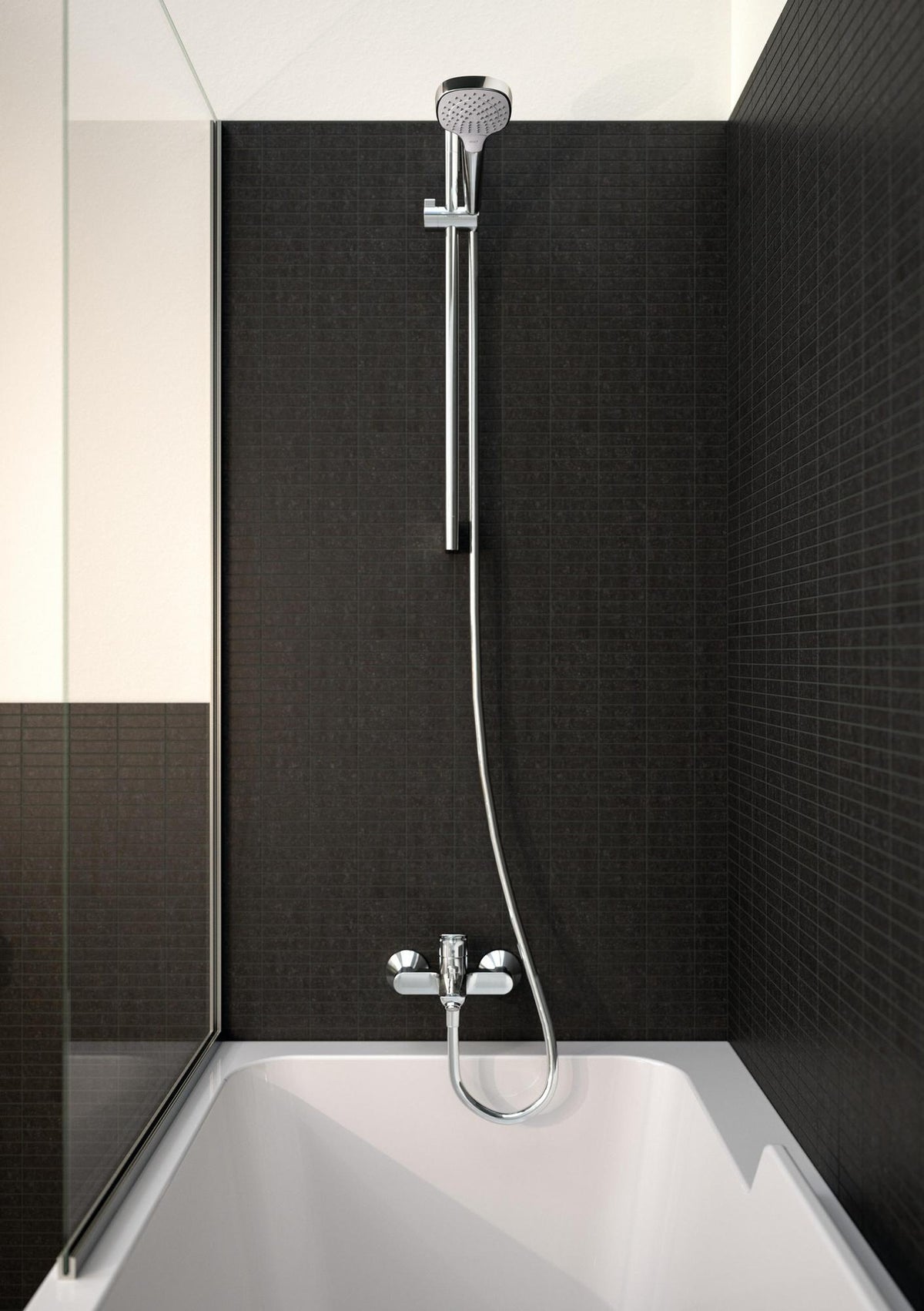 Hansgrohe Logis Einhebel-Wannenmischer DN 15, Aufputz, Chrom – mit Temperaturbegrenzung