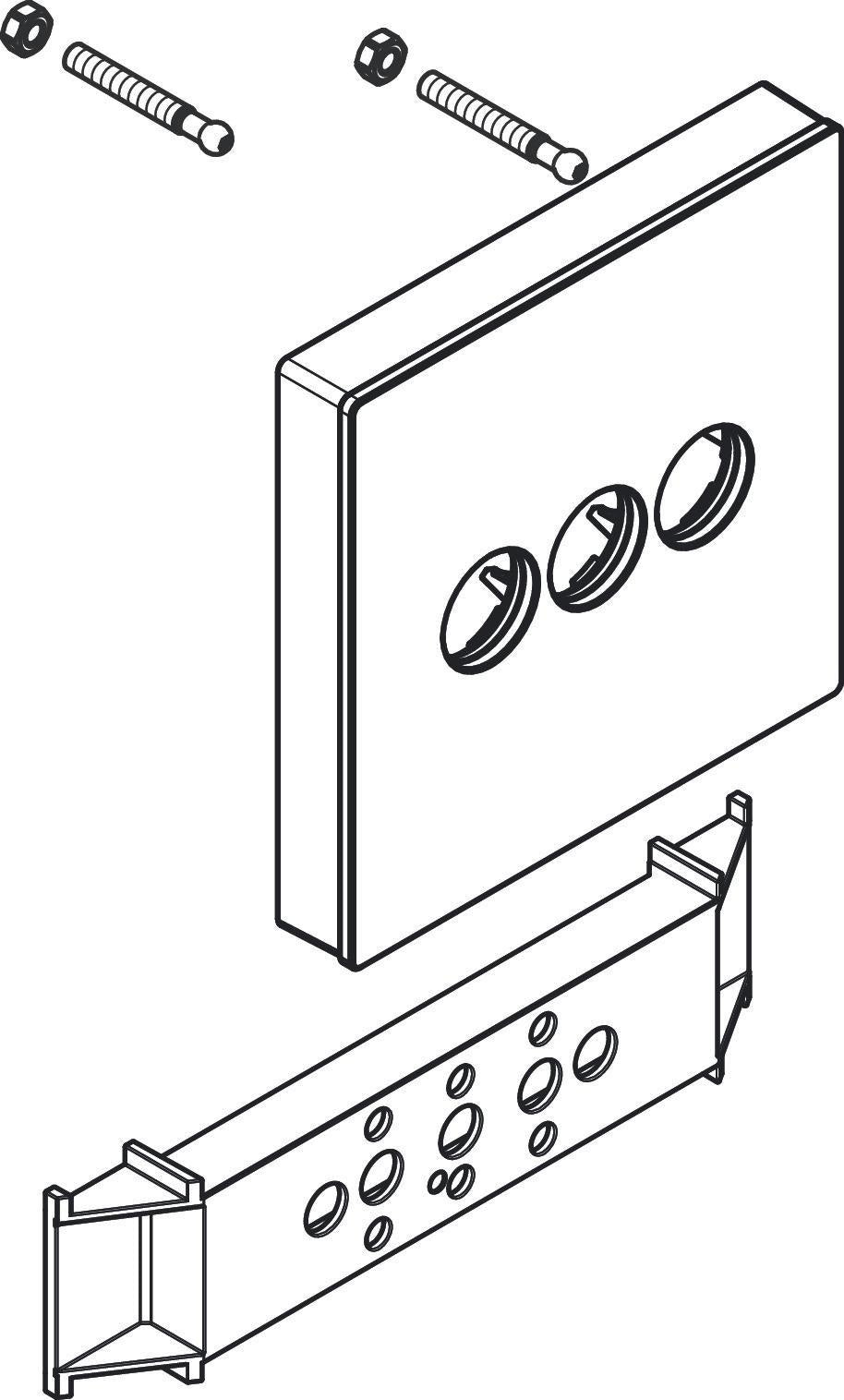 Hansgrohe Rosette Shower Select Glas Thermostat UP 3 Verbraucher Weiß/Chrom 155x155 mm