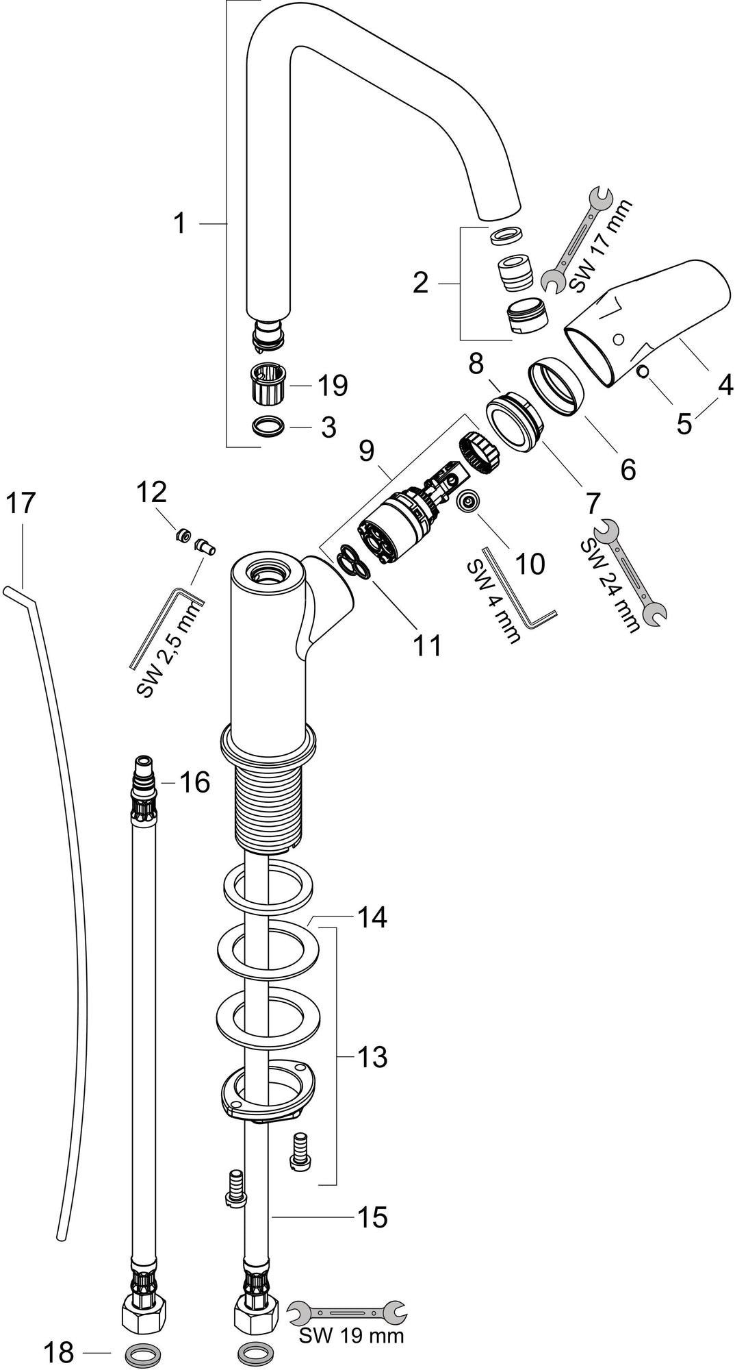 Hansgrohe Focus 240 Einhebel-Waschtischmischer mit Schwenkauslauf, chrom, ohne Ablaufgarnitur