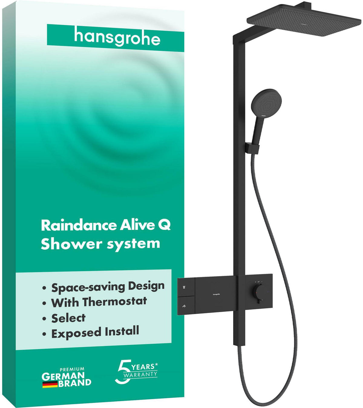 HANSGROHE Raindance Alive Q 210/340 1jet Duschsystem mit Thermostat und Select-Technologie