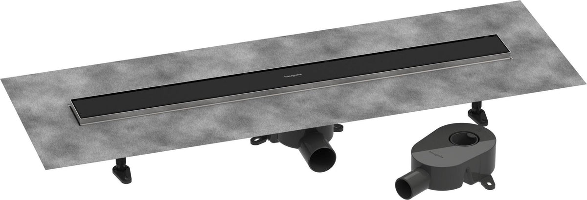 HANSGROHE RainDrain Go Komplettset Duschrinne 800 mm rückseitig befliesbar, matt schwarz