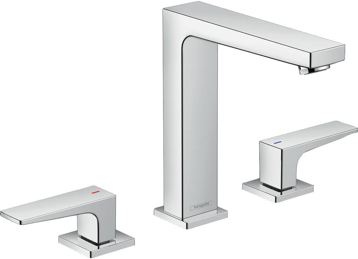 HANSGROHE Metropol 3-Loch-Waschtischarmatur mit Push-Open Ablaufgarnitur, Chrom, ComfortZone 160