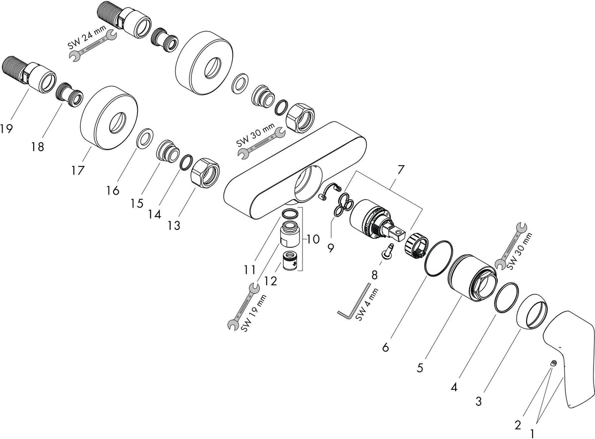 HANSGROHE Metris Einhand-Brausemischer DN 15 chrom – Wandmontage mit Temperaturbegrenzer