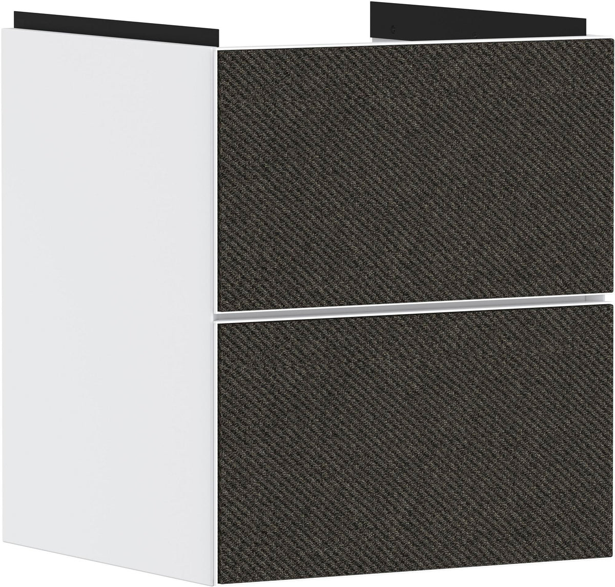 HANSGROHE Xevolos E Waschtischunterschrank 480 mm eiche dunkel mattweiß grifflos PushOpen