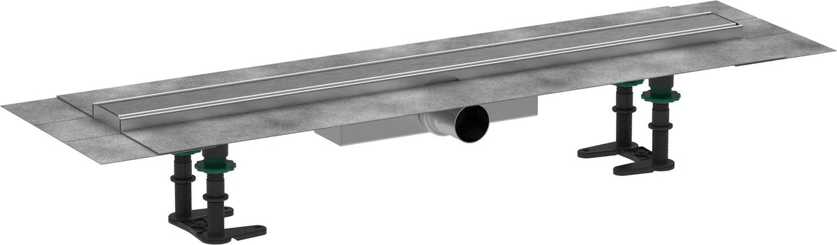 HANSGROHE RainDrain Compact Duschrinne 1200 mm Komplettset – Edelstahl, flache Installation, DN 40