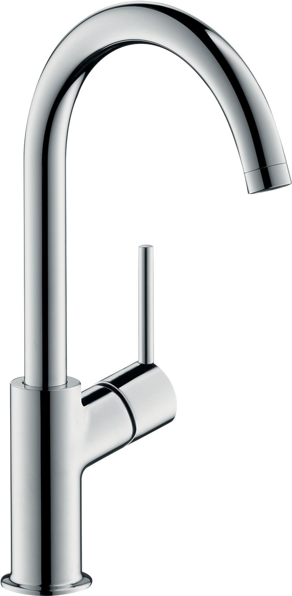 HANSGROHE Talis Einhebel-Waschtischmischer DN 15 mit schwenkbarem Auslauf und Push-Open Ablaufgarnitur, chrom