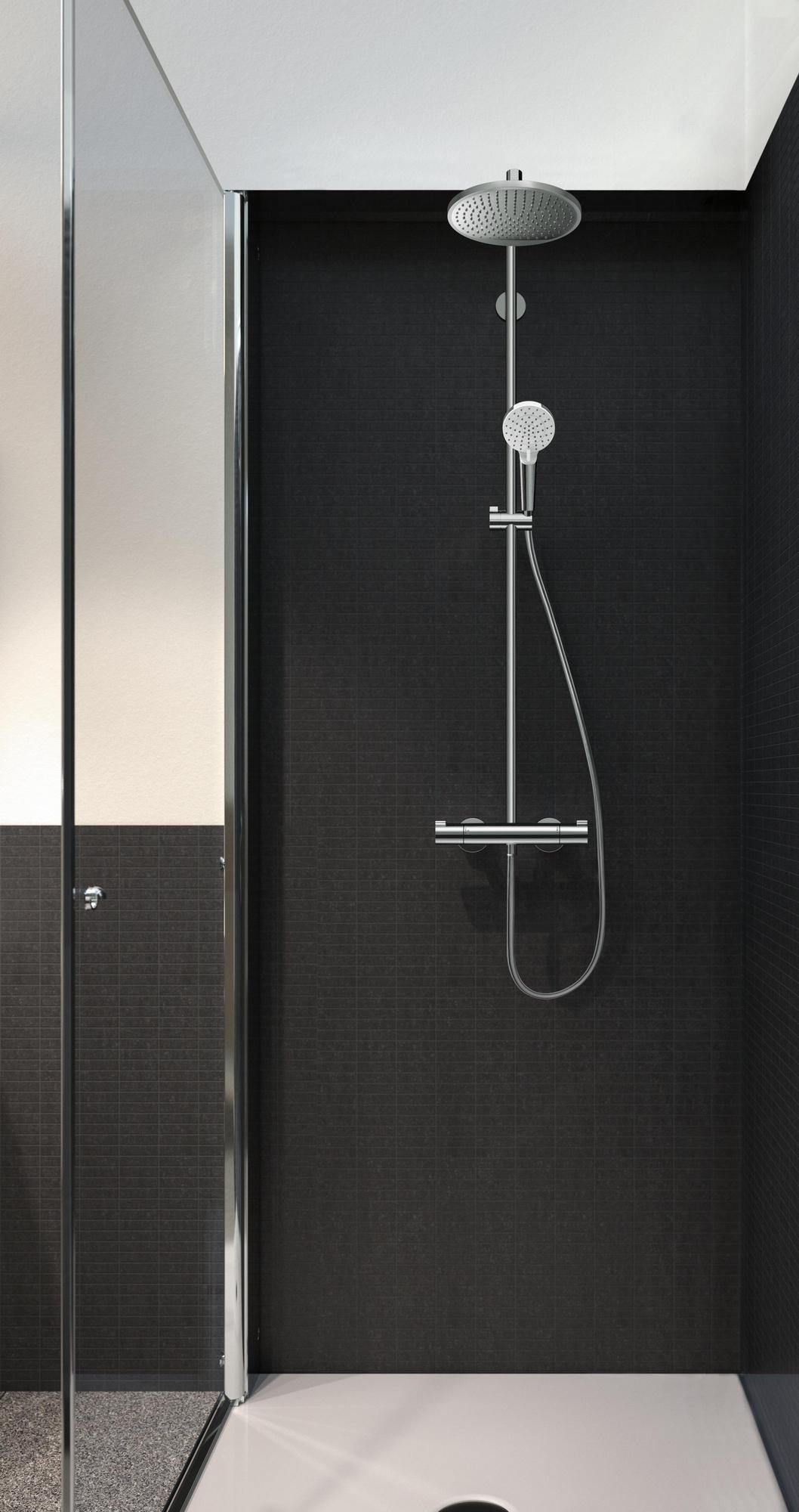 HANSGROHE Showerpipe Crometta S 240 mit Thermostat Ecostat 1001 CL – Chrom