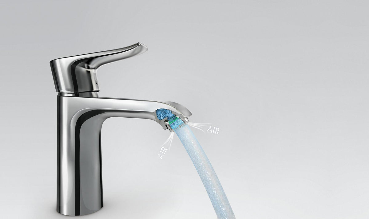 Hansgrohe Metris 110 LowFlow Einhebel-Waschtischmischer mit ComfortZone und Zugstangen-Ablaufgarnitur, chrom