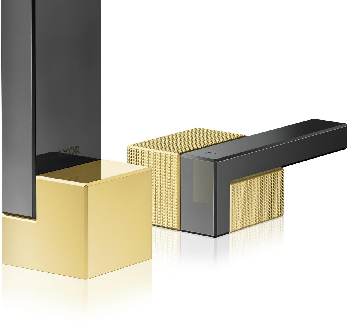 AXOR Edge 3-Loch Waschtischarmatur Diamantschliff Chrom – 130 ComfortZone, Push-Open