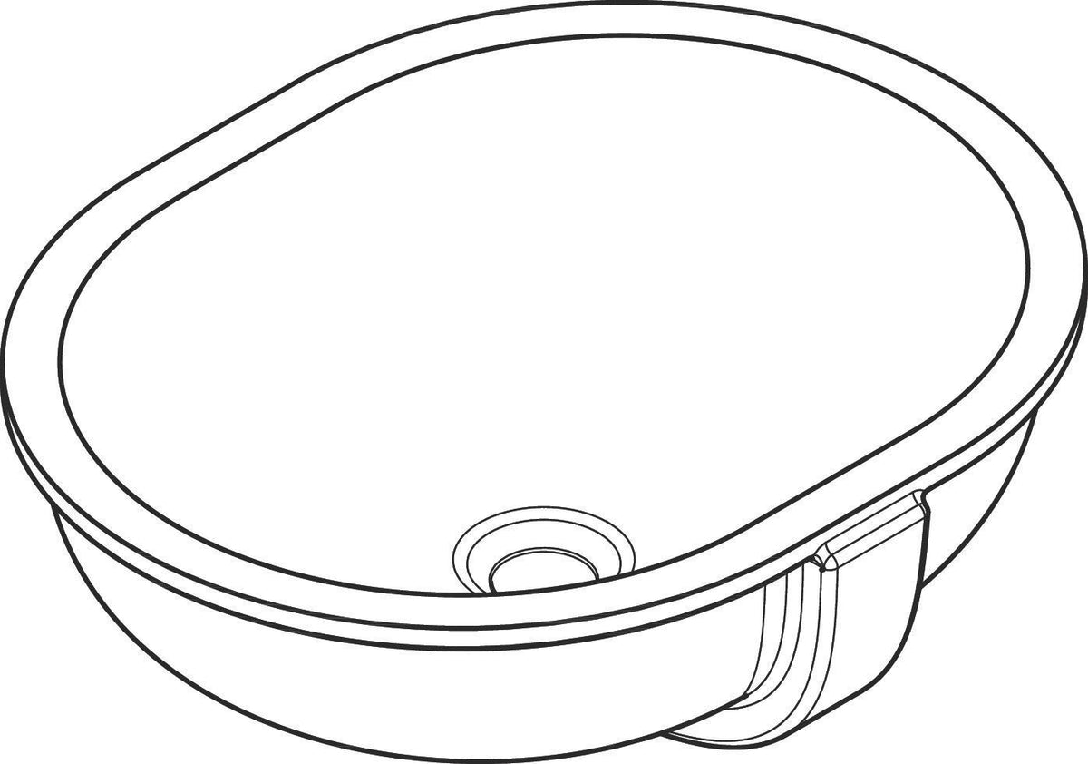 HANSGROHE Unterbauwaschtisch Xuniva U 450x350mm weiß ohne Hahnloch mit Überlauf