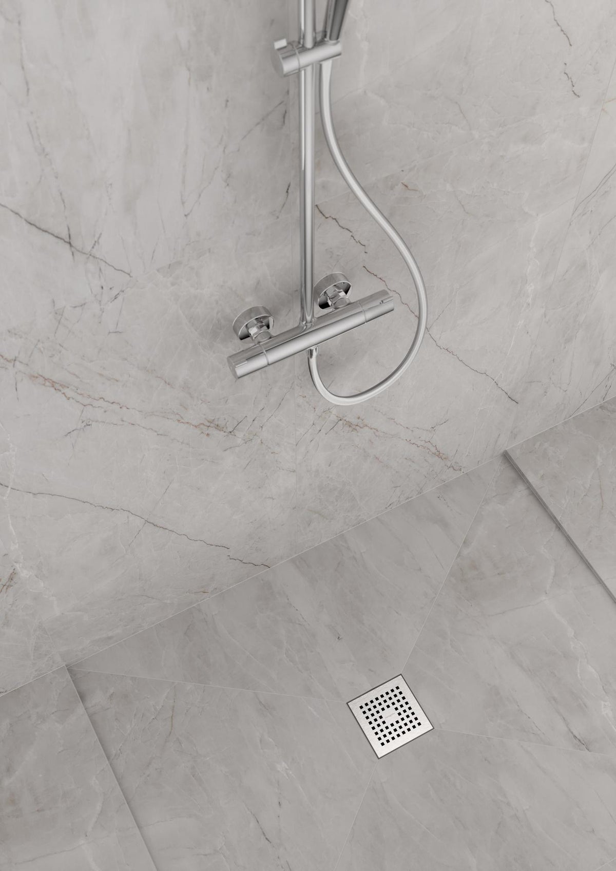 HANSGROHE Punktablauf RainDrain Brilliance Komplettset Edelstahl gebürstet 150x150mm