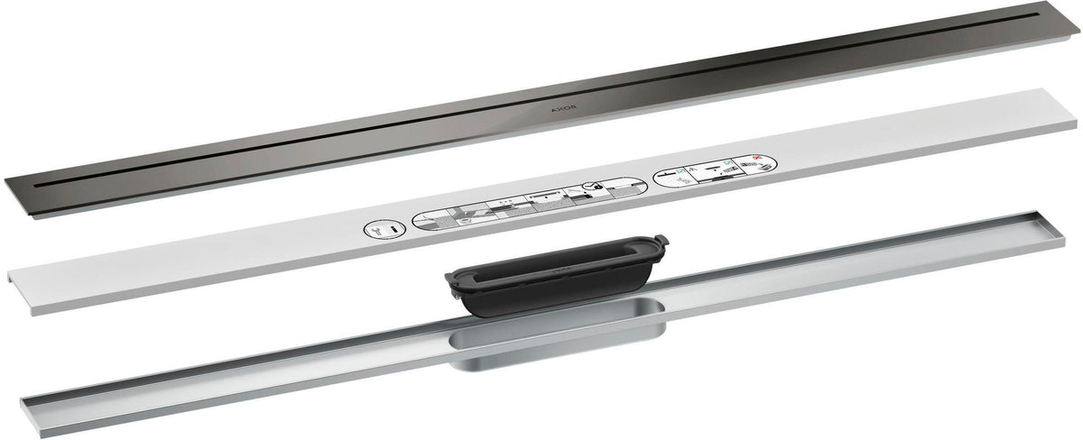 AXOR Drain Fertigset Duschrinne 900 mm chrom – Komplettset mit Dryphon