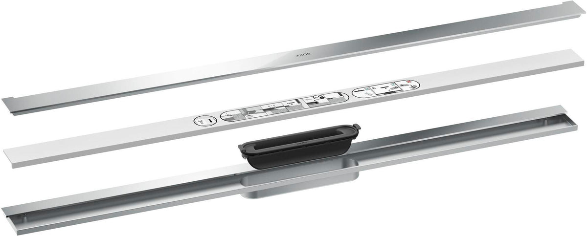 AXOR Drain Duschrinne 1000 mm Fertigset zur Wandmontage, chrom – Hansgrohe