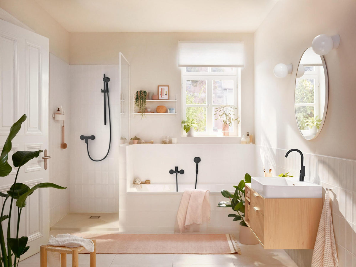 Hansgrohe Rebris S 210 Einhebel-Waschtischmischer mit Schwenkkopf und Zugstangen-Ablaufgarnitur, Chrom