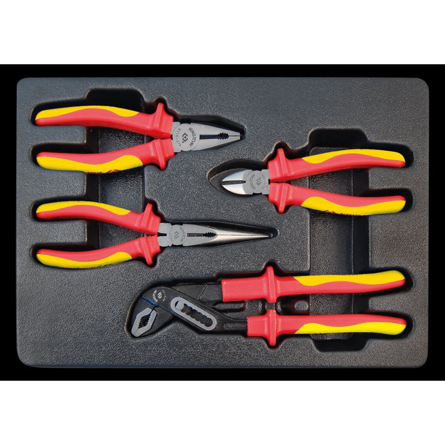 KING TONY Profi-Werkzeuge - Elektriker Zangenset-Modul - 4 tlg. 940604GP