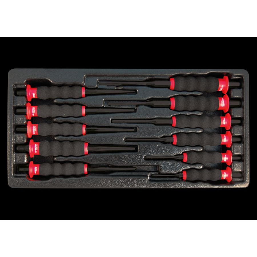 KING TONY Profi-Werkzeuge - Ummantelte Körner- und Splinttreiber-Set-Modul - 11 tlg. 91011GP