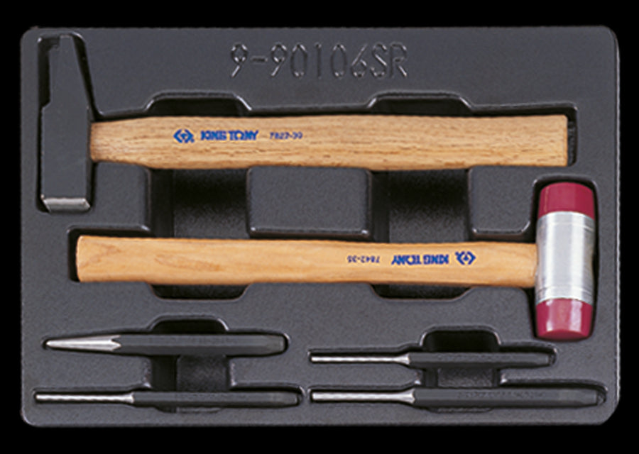 KING TONY Profi-Werkzeuge - Ummantelte Körner und Splinttreiber, Hammer-Modul-Set - 11 tlg. 990106SR
