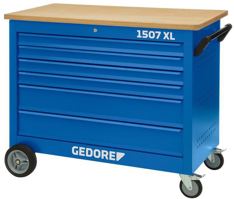 GEDORE Rollwerkbank 1507 XL mit 6 Schubladen, 308-tlg. Werkzeug und 1000 kg Tragkraft