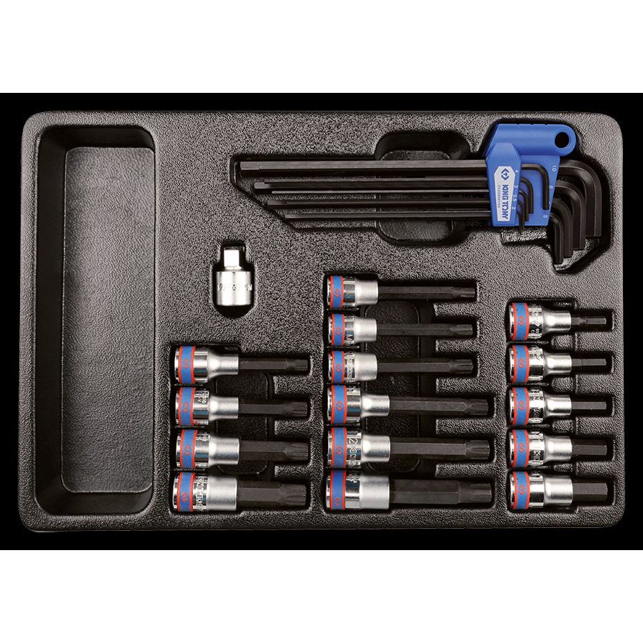 KING TONY Profi-Werkzeuge - Winkelschraubendreher für XZN®, RIBE - 26 tlg. 991024MR50