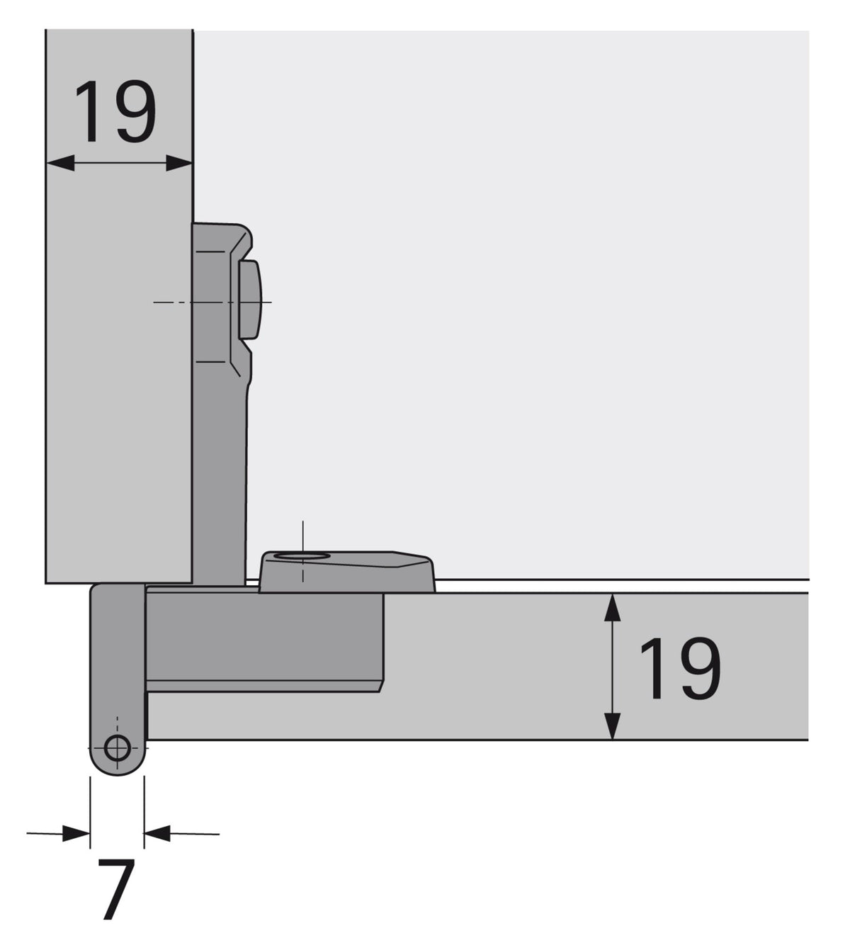 HETTICH Grundscharnier Selekta Pro 2000 vorliegend/halb vorliegend Auflage 16 mm vernickelt