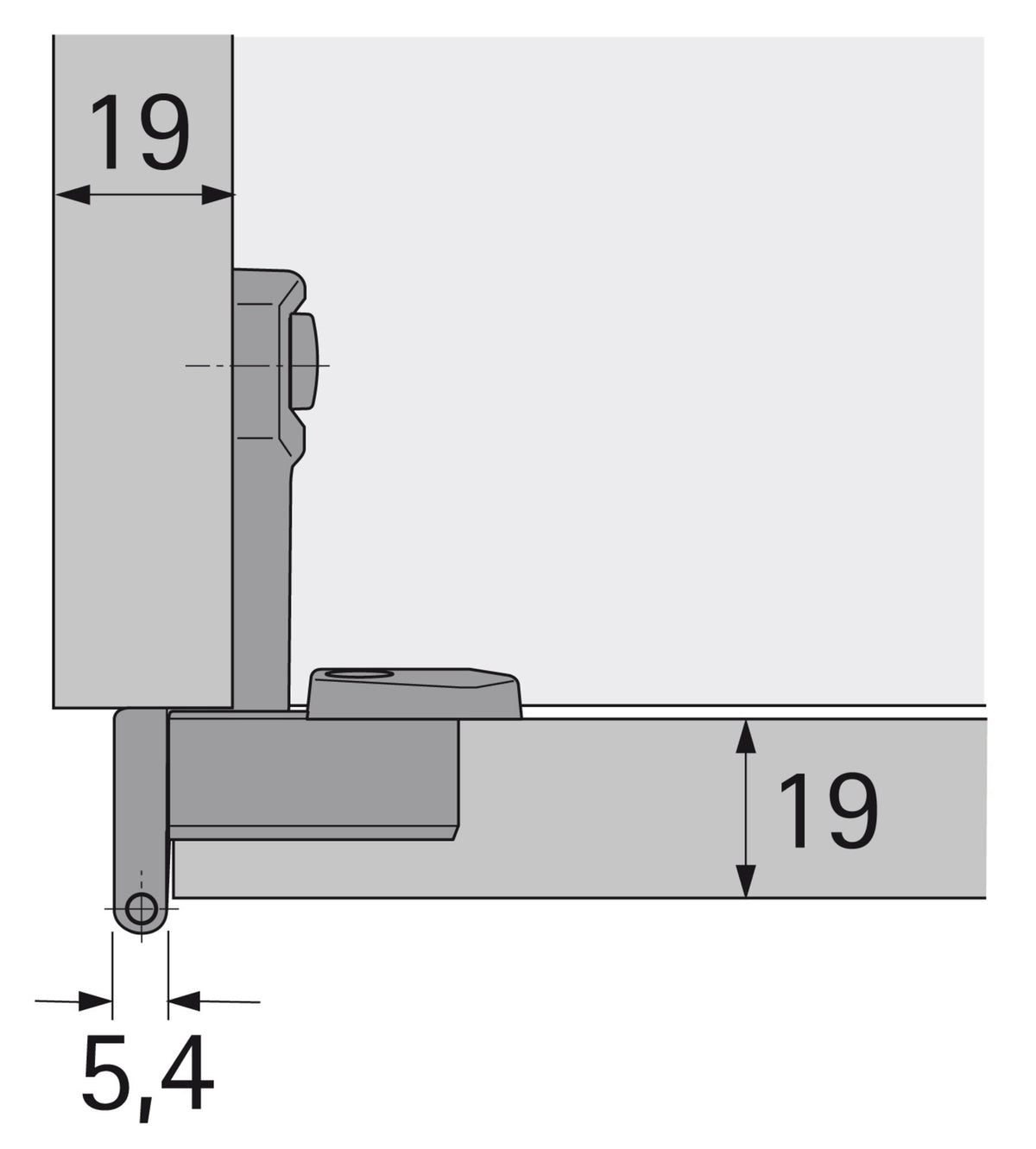 HETTICH Grundscharnier Selekta Pro 2000 vorliegend/halb vorliegend Auflage 16 mm vernickelt