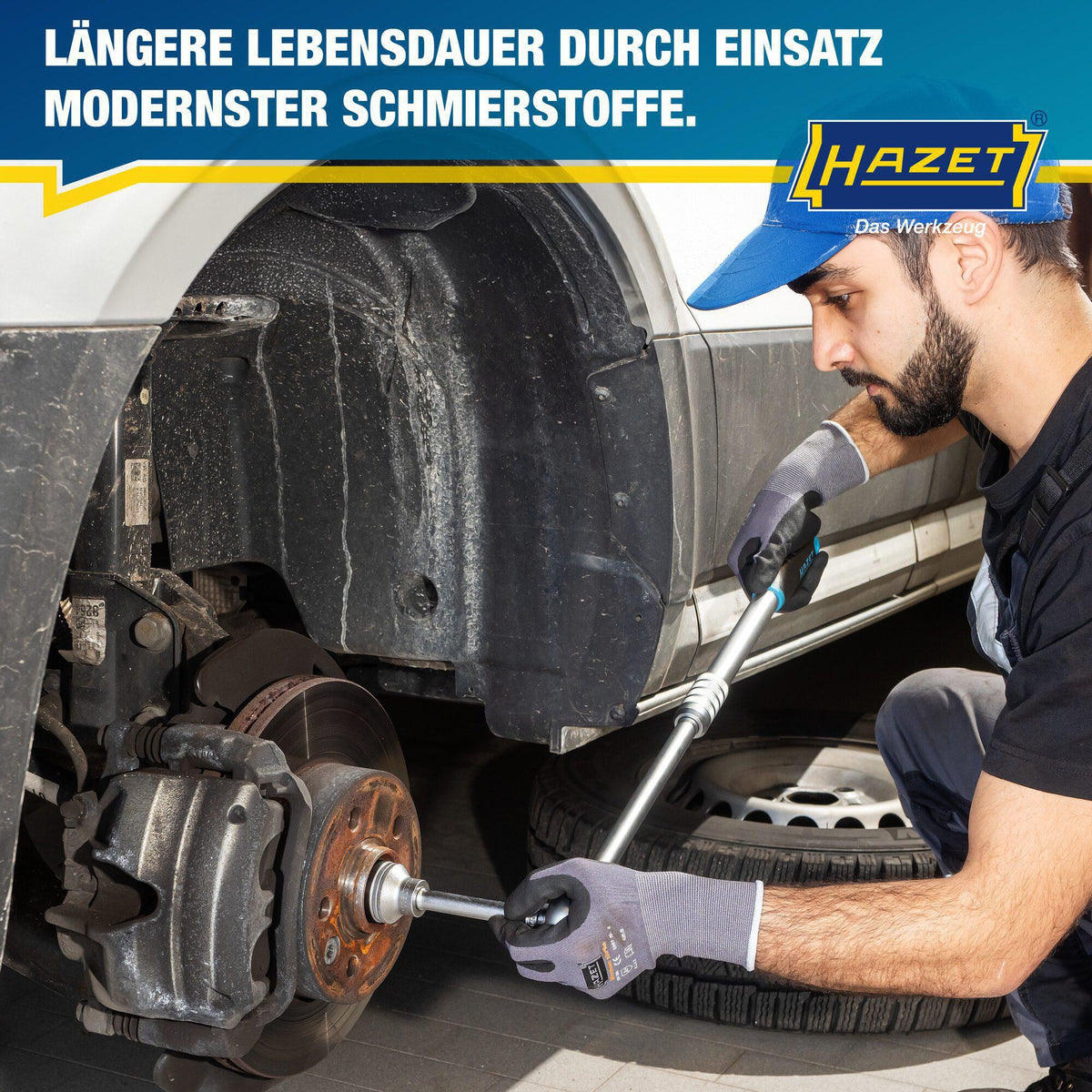 HAZET Teleskopknarre 916HPLG 1/2 Zoll 90 Zähne Umschalthebel 414-614 mm