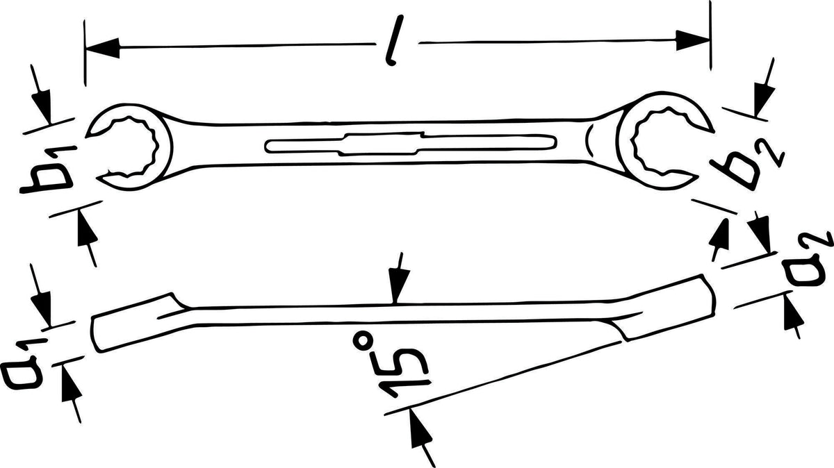 HAZET Doppelringschlüssel 612 10x11mm – Für Rohrverschraubungen und Überwurfmuttern