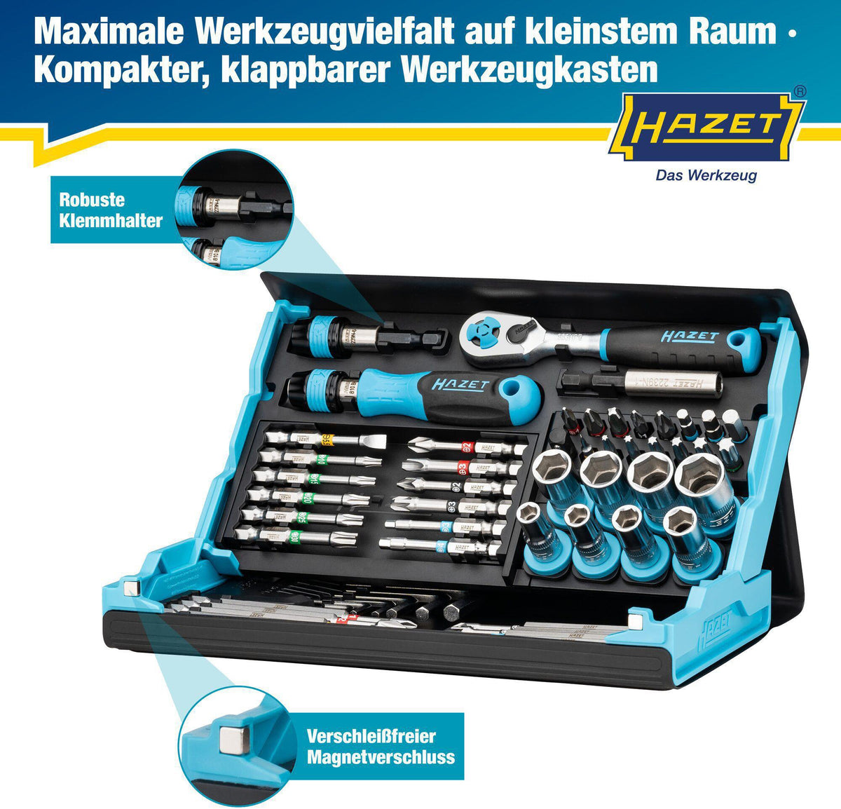 HAZET Bitsortiment SmartCase 2200SC-32, 59-teilig, Schlitz/PH/PZ/TX/Innensechskant