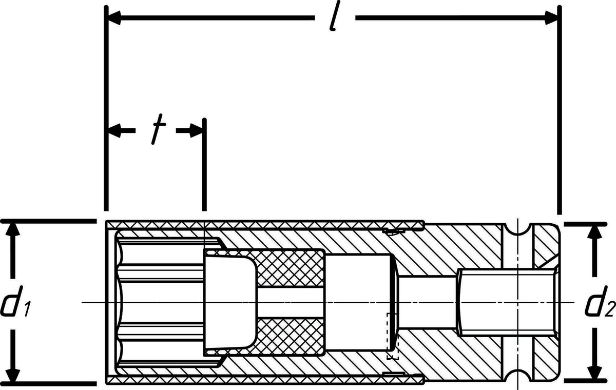 HAZET Kraftschraubersteckschlüsseleinsatz 903SLG-17 1/2 Zoll 6-Kant SW 17 mm mit Kunststoffhülse