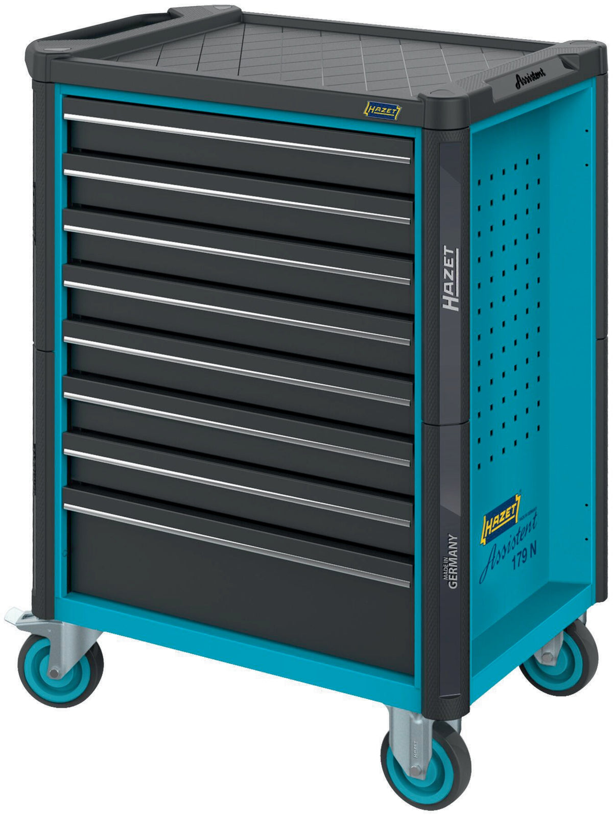 HAZET Werkzeugwagen 179N-7/220 – 7 Schubladen, 220-teilig, 540 kg, Stahlblech blau