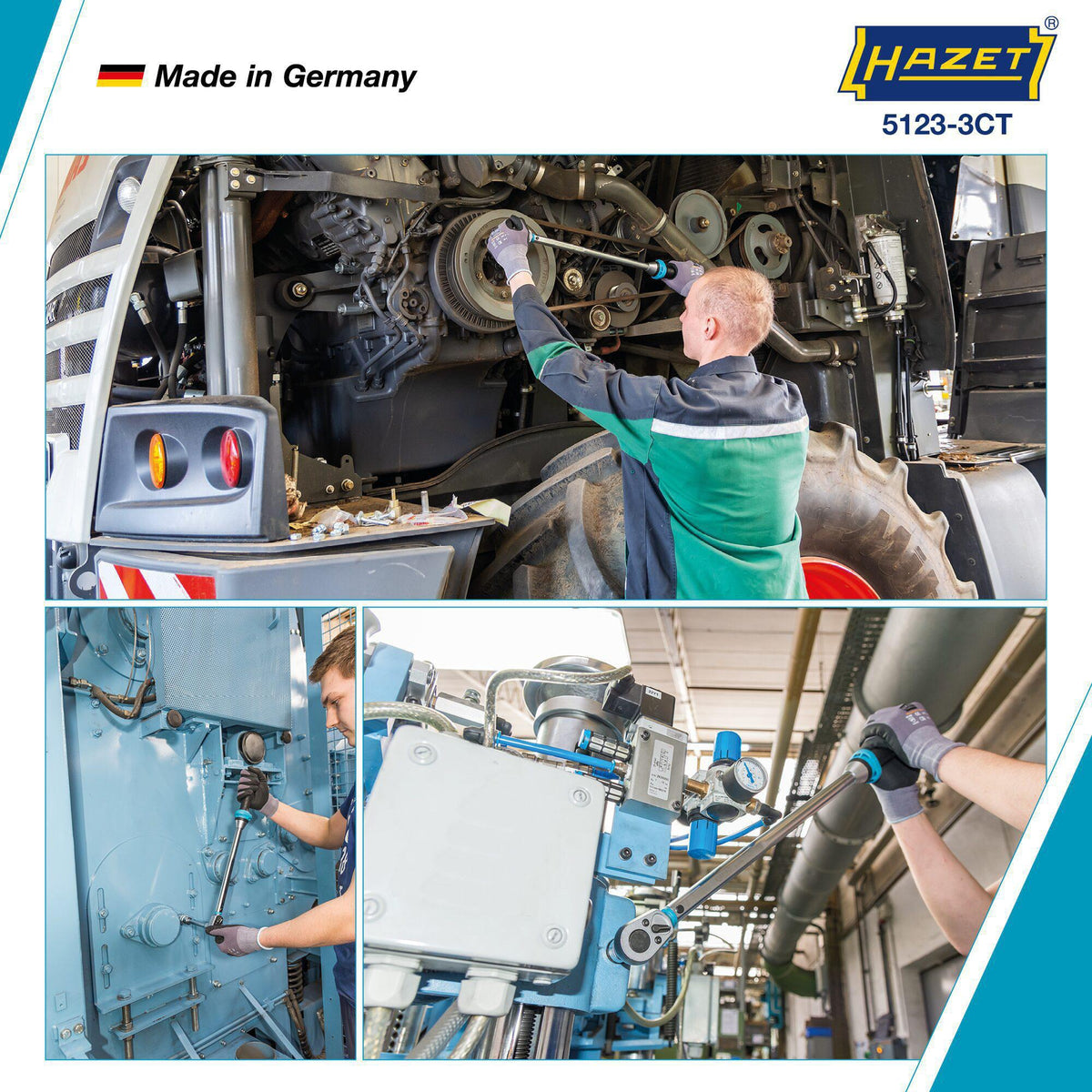 HAZET Drehmomentschlüssel 5107-3 CT 1/4 Zoll 1-9 Nm mit Umschaltknarre und Kalibrierschein