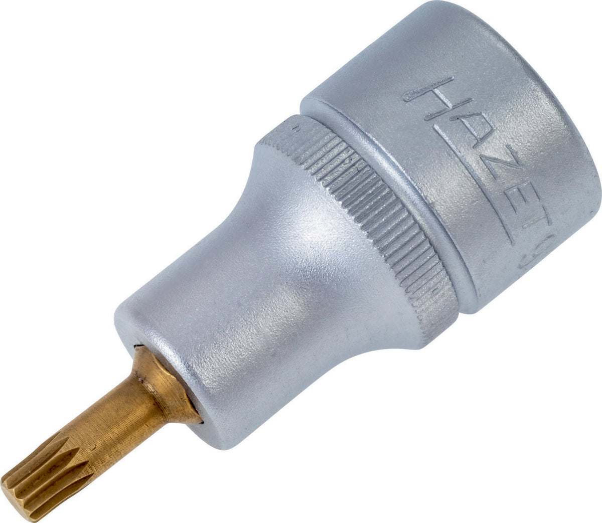 HAZET Steckschlüsseleinsatz 990-10 1/2 Zoll Innen-Vielzahn M10, 53 mm, TiN-beschichtet