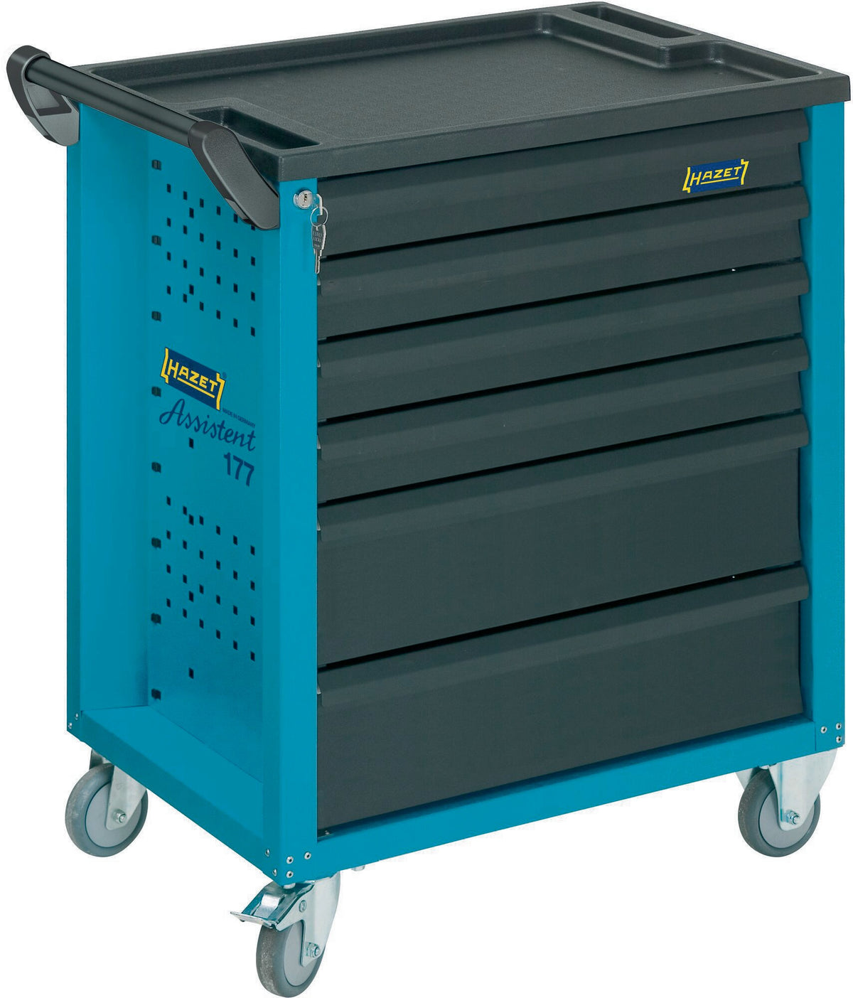 HAZET Werkzeugwagen 177-6, 780x498x915 mm, 6 Schubladen, Stahlblech, blau