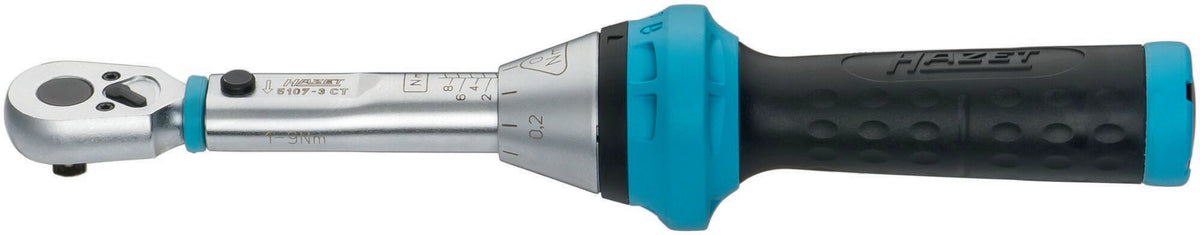 HAZET Drehmomentschlüssel 5107-3 CT 1/4 Zoll 1-9 Nm mit Umschaltknarre und Kalibrierschein