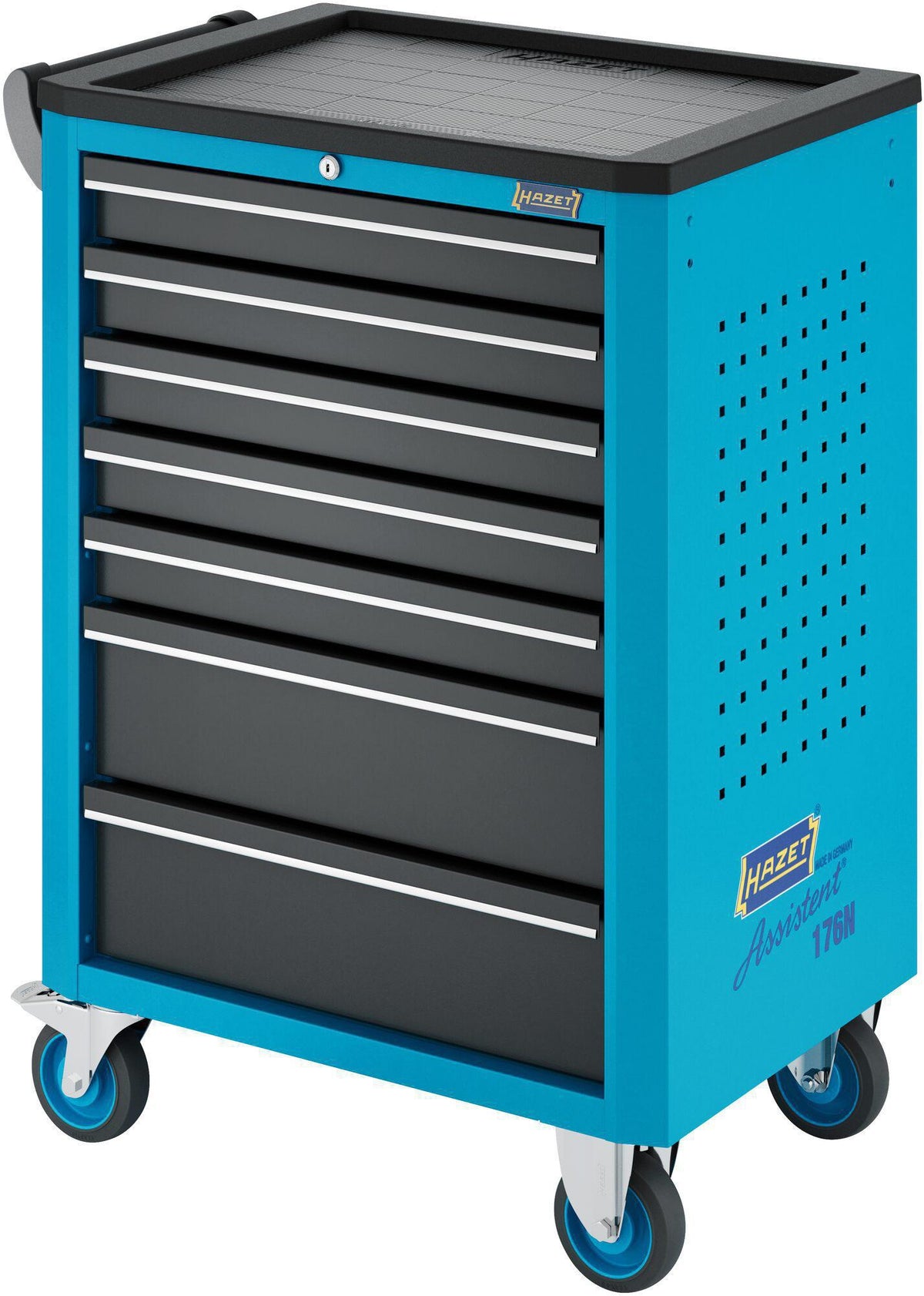 HAZET Werkzeugwagen 176N-7 – 480 kg, 7 Schubladen, B498 x T780 x H1018 mm