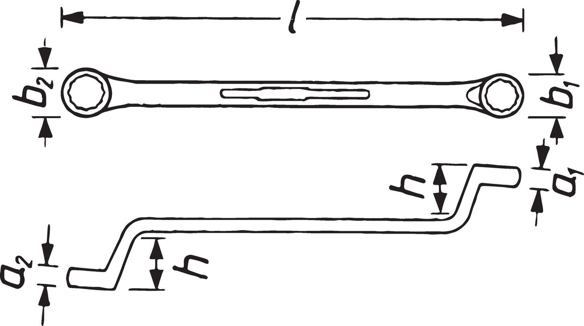 HAZET Doppelringschlüssel 630 12x13mm 220mm – tief gekröpft, CV-Stahl, verchromt