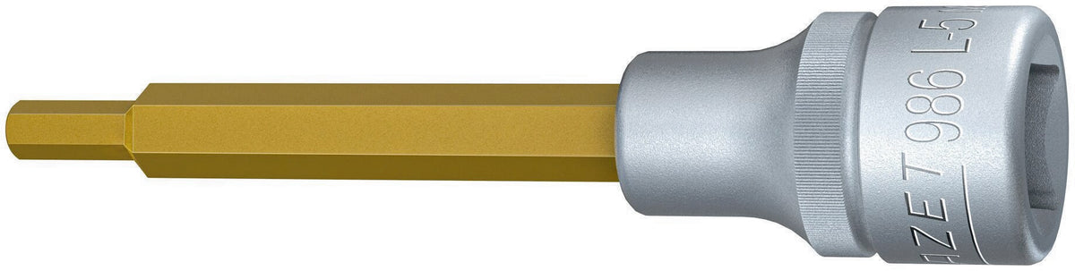 HAZET Steckschlüsseleinsatz 986-4 1/2 Zoll Innen-6-kant SW 4 mm Länge 60 mm TIN-beschichtet