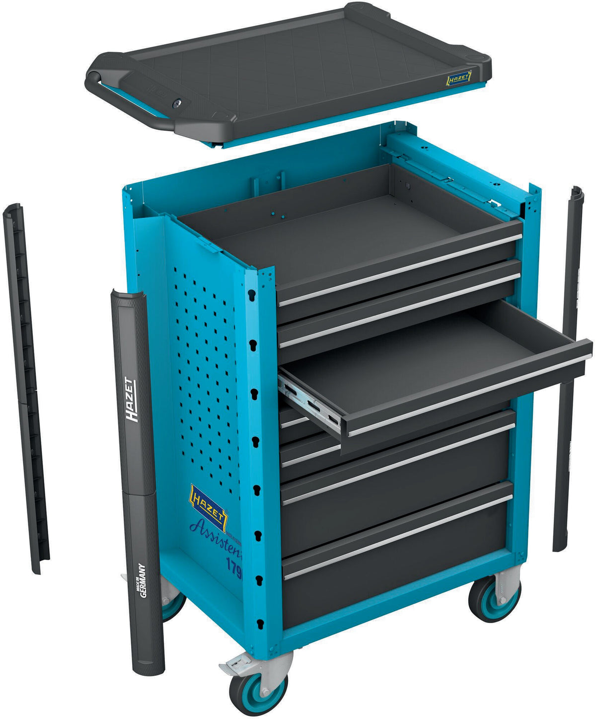 HAZET Werkzeugwagen 179N-7/220 – 7 Schubladen, 220-teilig, 540 kg, Stahlblech blau