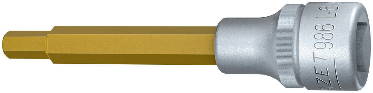 HAZET Steckschlüsseleinsatz 986-4 1/2 Zoll Innen-6-kant SW 4 mm Länge 60 mm TIN-beschichtet