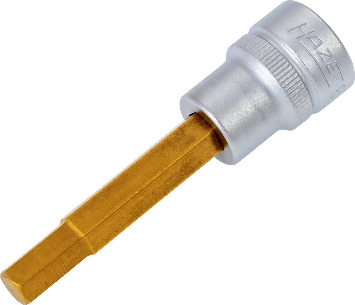 HAZET Steckschlüsseleinsatz 8801 3/8 Zoll 6-kant SW 10 mm, Länge 85 mm, TIN-beschichtet