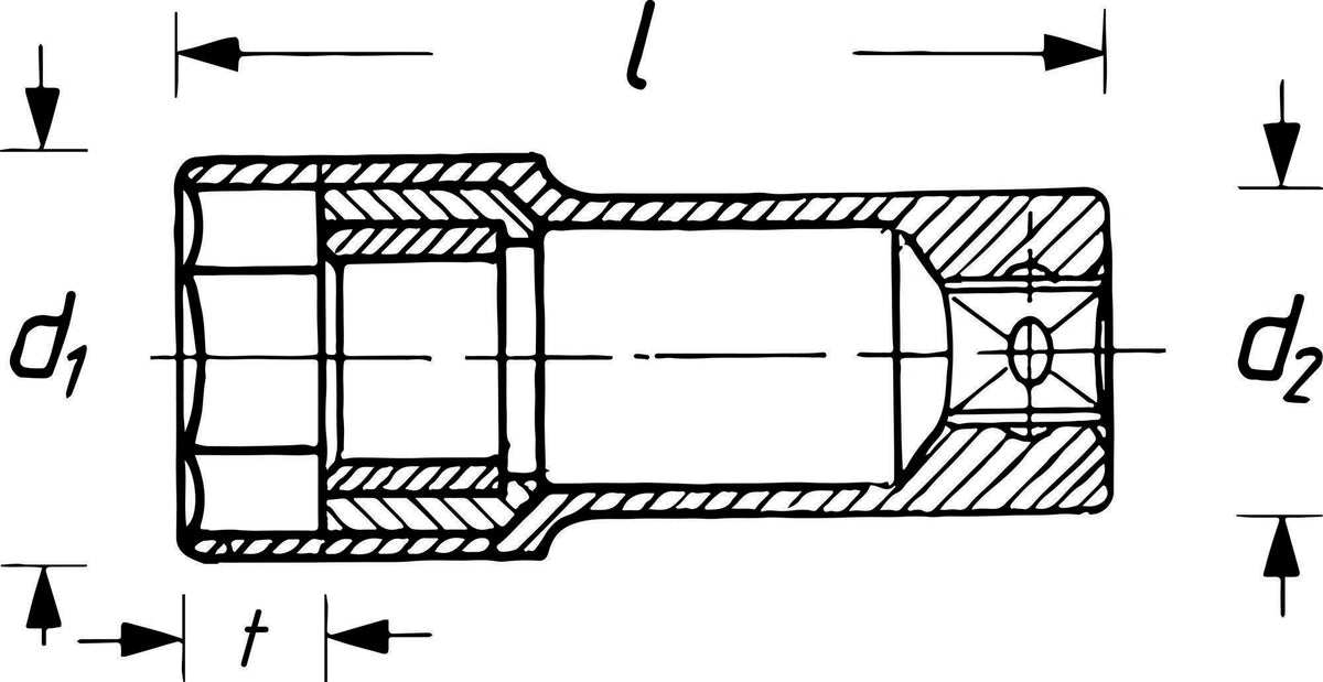 HAZET Steckschlüsseleinsatz 900AMGT für Zündkerzen, 1/2 Zoll, SW 16 mm, 6-kant, 71 mm, mit Dauermagnet