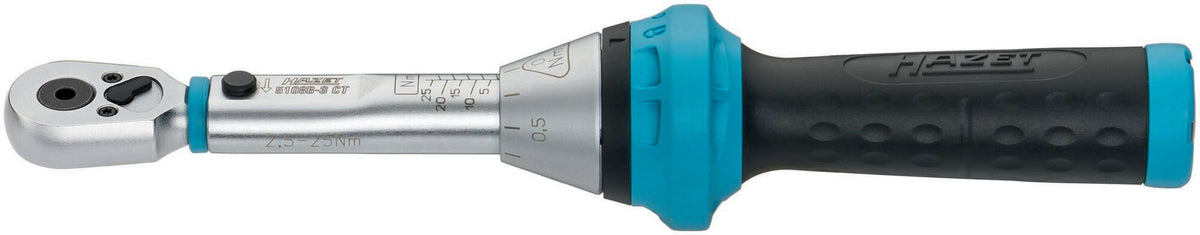HAZET Drehmomentschlüssel 5107B-3CT 1/4 Zoll 1-9 Nm mit Bit-Umschaltknarre