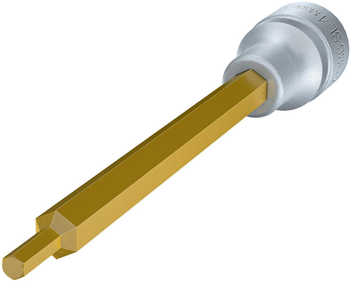 HAZET Steckschlüsseleinsatz 986-4 1/2 Zoll Innen-6-kant SW 4 mm Länge 60 mm TIN-beschichtet