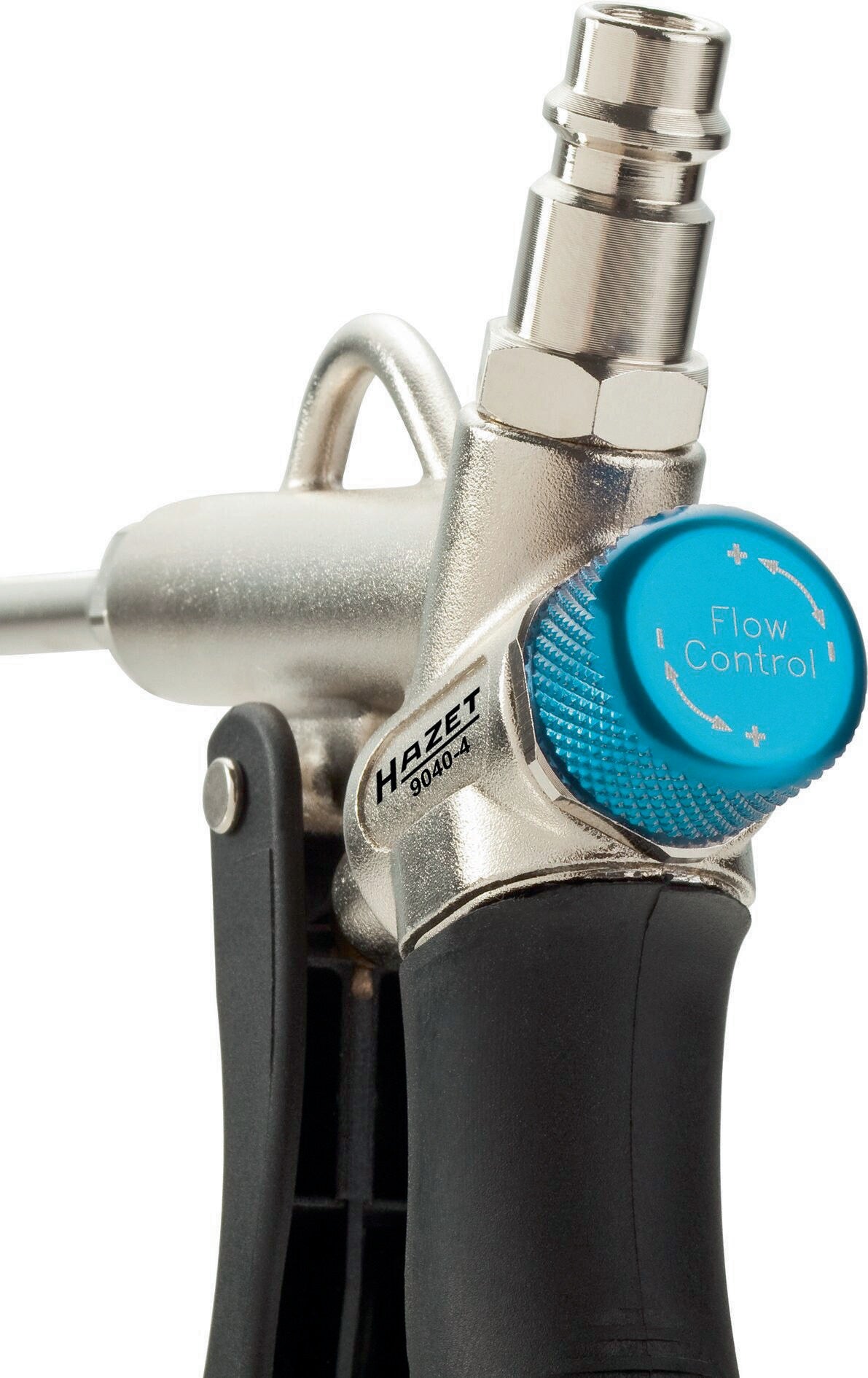 HAZET Druckluftausblaspistole 9040-4 mit Kupplungsstecker DN 7,2 – Druckregulator & Kratzschutz