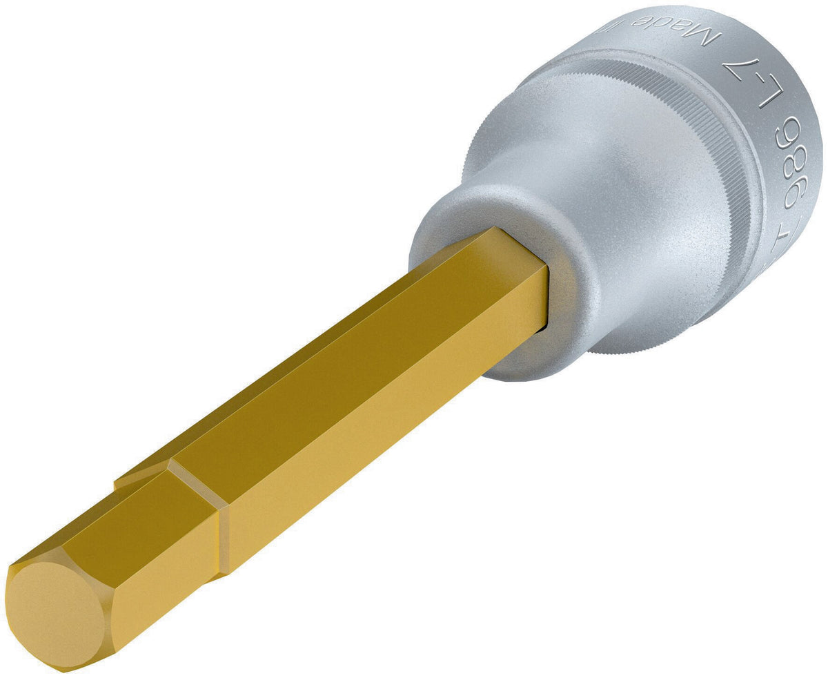HAZET Steckschlüsseleinsatz 986-4 1/2 Zoll Innen-6-kant SW 4 mm Länge 60 mm TIN-beschichtet