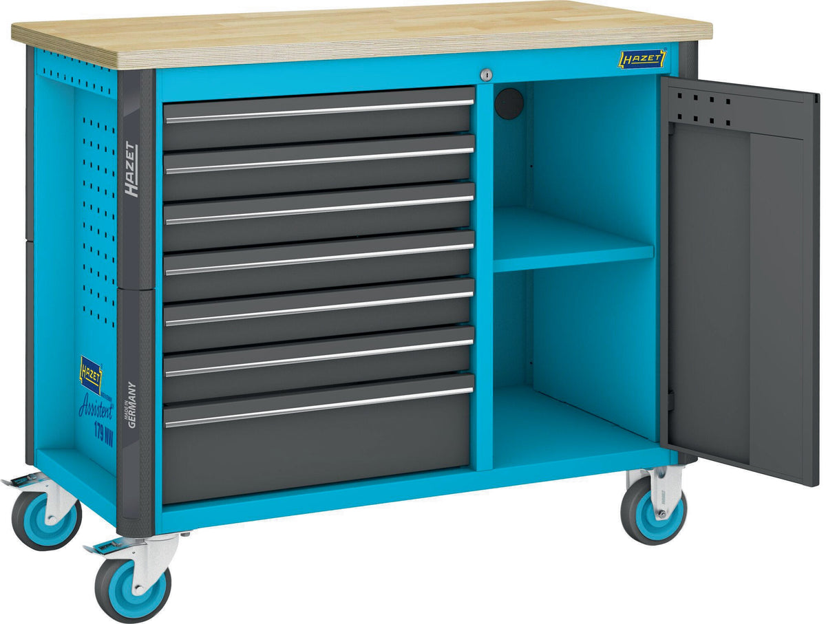 HAZET Werkzeugwagen 179NW-7/230 mit 230-teiligem Werkzeugsatz, 7 Schubladen, 1000 kg