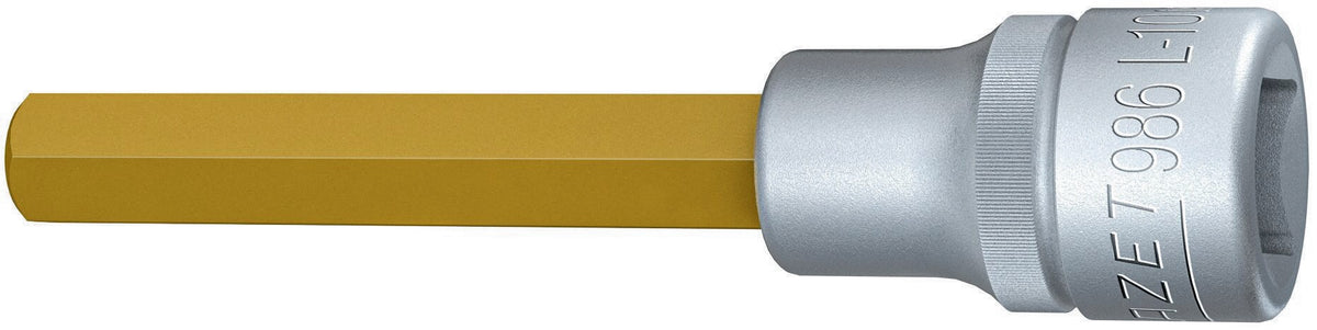 HAZET Steckschlüsseleinsatz 986-4 1/2 Zoll Innen-6-kant SW 4 mm Länge 60 mm TIN-beschichtet