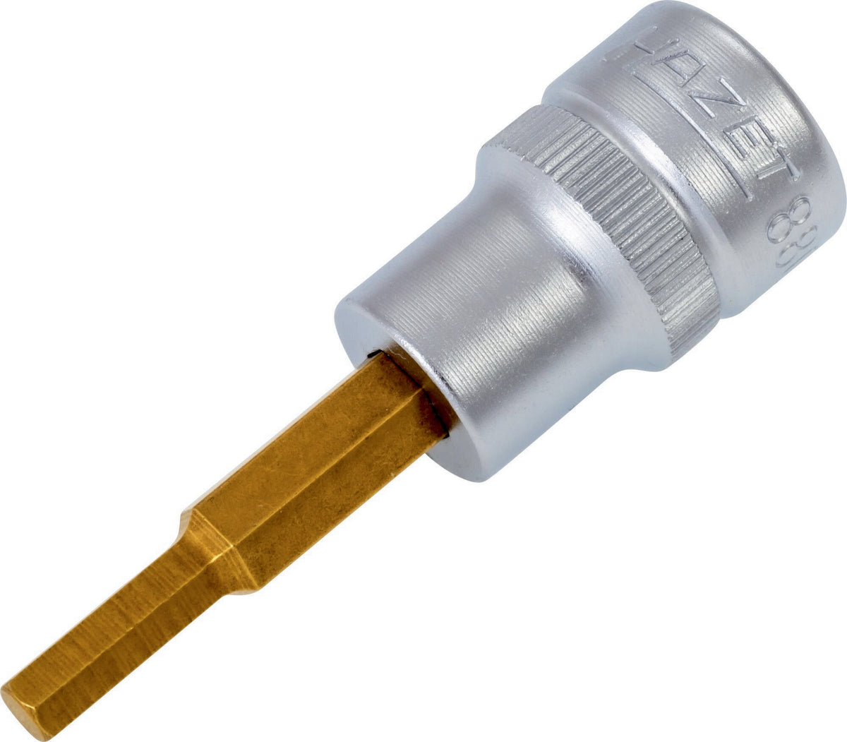 HAZET Steckschlüsseleinsatz 8801 3/8 Zoll 6-kant SW 10 mm, Länge 85 mm, TIN-beschichtet