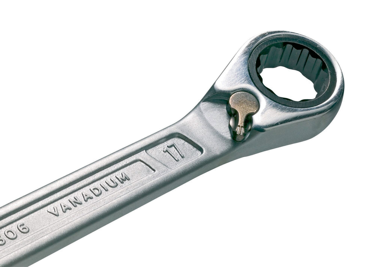 HAZET Maulringratschenschlüssel 606 SW 8 mm – umschaltbar, Ringseite 13° abgewinkelt, 60 Zähne